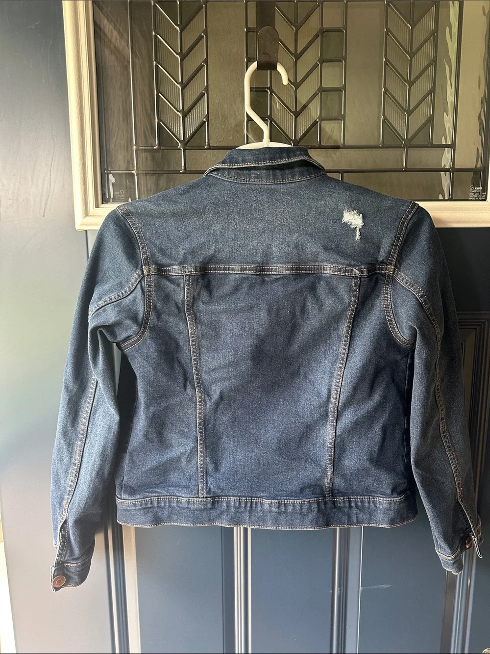 wonder nation Dark Blue Distressed Denim Jacket